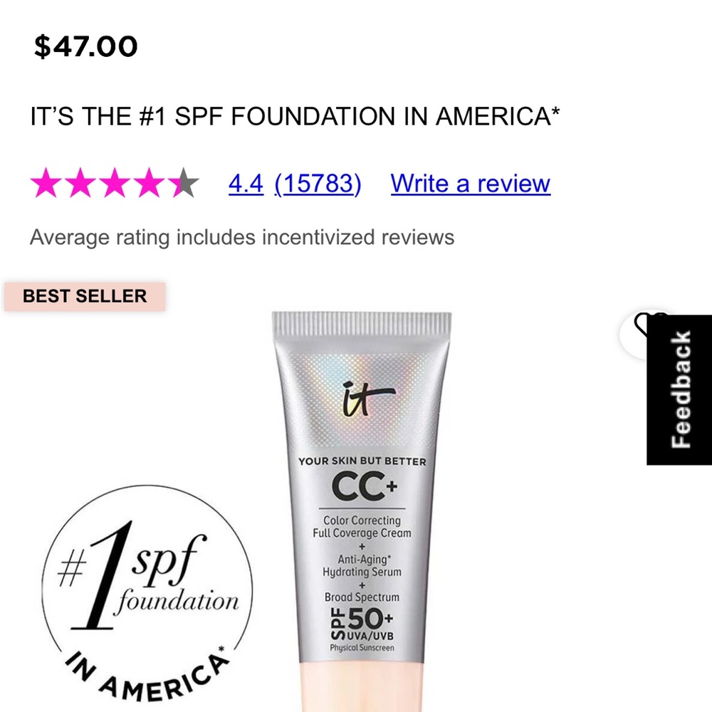 IT Cosmetics CC+ Cream SPF 50+ - Neutral Beige